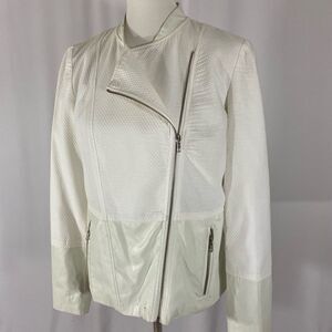 Trouve’ White Faux Leather Jacket